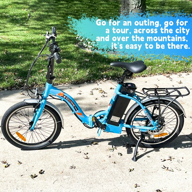 ECOTRIC 20 Blue Folding Electric Bike 350W Rear Motor 36V 12.5AH Battery LED Display Walmart