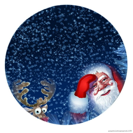 

Christmas Table Cover Cloth For 120Cm Round Dining Tables Santa