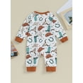 thumbnail image 5 of Autumn Infant Baby Boys Girls Western Jumpsuits 3M 6M 12M 3 Style Cow Head Floral Print Long Sleeve Zipper Romper, 5 of 10