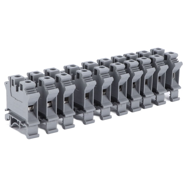 Fugacal 50Pcs Screw Type Terminal Block DIN Rail Mount Copper Combination Terminals 76A 800V UK‑10N,Din Rail Terminal Blocks,Electrical Crimping Terminals