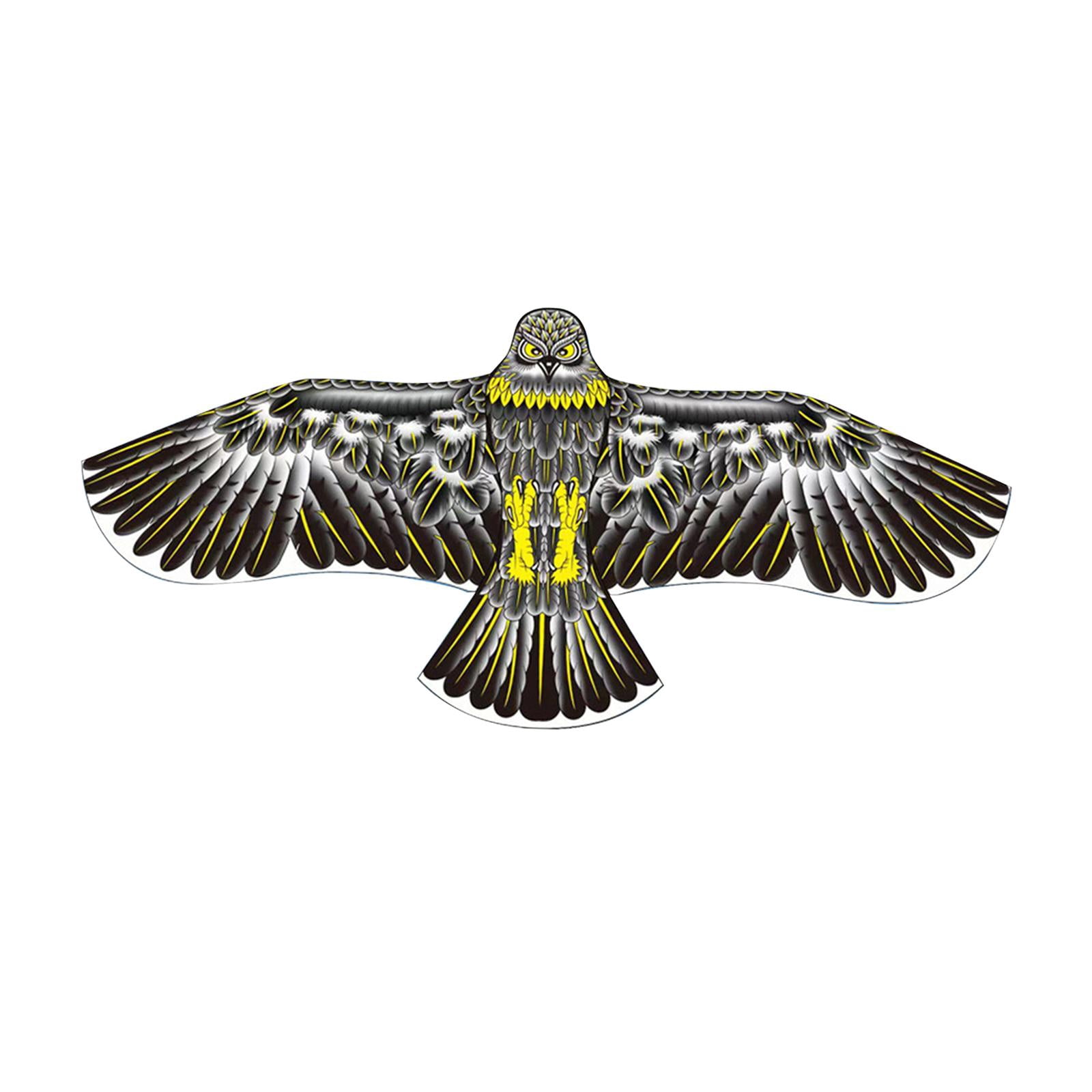 LeeQinersw Birds Kite Single Line Kite Fun 160cm Long Flying Kite Toy Outdoor Toys for Yard Eagle Shape Black