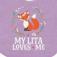 thumbnail image 4 of Inktastic My Lita Loves Me Girls Grandchild Fox Girls Baby Bib, 4 of 4