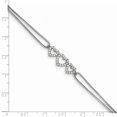 thumbnail image 5 of 925 Sterling Silver Polished Cubic Zirconia Heart Bracelet, 5 of 7