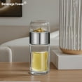 thumbnail image 4 of Tea Infuser Bottle, Double Wall Glass Travel Mug, Heat Resistant Tea Tumbler, Loose Leaf Tea Strainer Cup, Glass Water Tea Tumbler for Homes, Offices, Schools, Silver, 16.9 oz, 4 of 5