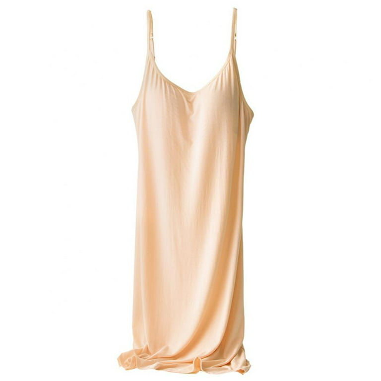 Women's Nightgown with Built in Bra Chemise Sleepwear Full Slips Nightwear  Soft Lingerie 