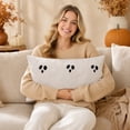 thumbnail image 3 of Halloween Ghost Pillow Cover 18 X 18 Inch Embroidered White Ghost Throw Pillow Case Spooky Home Decor for Halloween Party Living Room Bedroom 1 Pack, 3 of 5