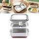 thumbnail image 5 of Fiambrera Bento aterial acero inoxidable de 1,, apta para lavavajillas, de limpiar, mantiene los alimentos frescos con de válvula hermética, Plata de 2 niveles perfecl contenedor de almuerzo, 5 of 8