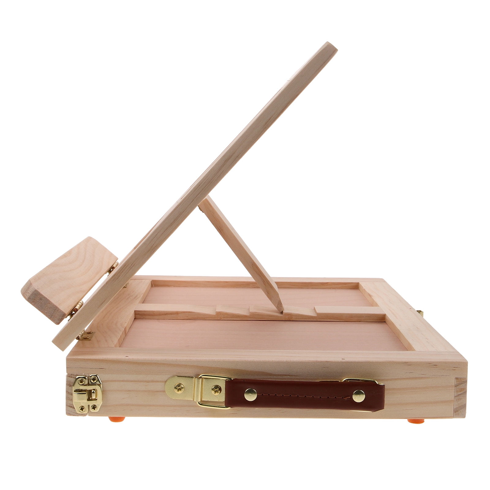 Luxshiny Wooden Tabletop Easel with Paper Holder, 360° Rotation, Khaki Color, 13.4 x 10.2 x 2.0 Inches for Drawing and Painting