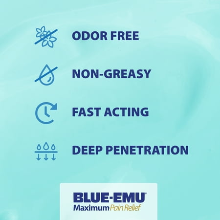 BLUE-EMU Maximum Pain Relief Cream, Arthritis, Muscle, Joint, and Back Pain Relief, 3 oz
