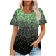 thumbnail image 1 of Fiudx Liquidación de Ahorros de Verano Top Estampado con Cuello Redondo y Manga Corta Informal para Mujer a La Moda, 1 of 5