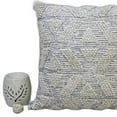 thumbnail image 3 of 22" X 22" Off White Geometric Zippered Handmade Cotton Blend Throw Pillow With Tassels, 3 of 3