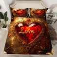 thumbnail image 2 of Homewish Romantic Love Heart Queen Sheet Sets, Gold Butterfly Animal Flat Sheet, Couple Valentines Day Queen Fitted Sheet, Lightweight Room Decor, 4pcs, 2 of 7