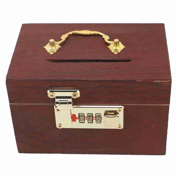 Caja De Almacenamiento De Dinero De Gran Capacidad, Cofre Del Tesoro Vintage, Tarro De Ahorros Educativo Para Formar Hábitos Con Bloqueo De Contraseña Para Joyas De Monedas