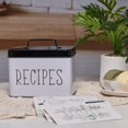 GenMous & Co. Tin Recipe Box with Cards and Dividers, Recipe Cards and