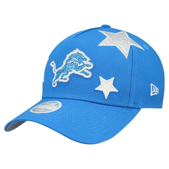 Women's New Era  Blue Detroit Lions  Stardom A-Frame 9FORTY Adjustable Hat