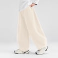 thumbnail image 2 of CPNG Girls and Boys Sweatpants Solid Color Elastic High Waist Wide Leg Sweat Pants Soft Daily Wear Casual Baggy Streetwear Pants, 2 of 5
