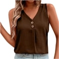 thumbnail image 2 of EGNMCR Camisoles pour Femmes Débardeur Décontracté Mode pour Femmes Col en V à Boutons Sans Manches, 2 of 7