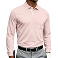 thumbnail image 2 of LWavelet Mens Polo Shirts Long Sleeve Button Collared Golf Shirts Casual Classic Business Dress Shirts for Office Work, 2 of 7