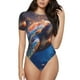 thumbnail image 1 of Balery Night Sky Turtle Body de cuello redondo de manga corta para mujer Tops de manga corta Tops básicos-Large, 1 of 7