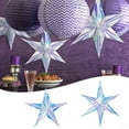 thumbnail image 4 of Nvzi piezas de adornos navideños iridiscentes en forma de estrella de cinco puntas para árboles de Navidad, adornos colgantes, decoraciones para bodas, fiestas y días festivos, 11.8 pulgadas, 4 of 4