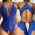 thumbnail image 2 of Sujetador abierto de una pieza para Mujer, lencería azul sin entrepierna para sexo, ropa interior transparente de encaje, body, conjunto de ropa interior erótica, lencería Sexi, 2 of 5