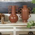 thumbnail image 2 of CosmoLiving by Cosmopolitan 11", 12"H Orange Ceramic Vase with Varying Shapes and Wavy Handles, Set of 2, 2 of 12