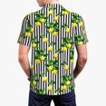 thumbnail image 4 of Balery Lemons on Striped Printed Men’s Short Sleeve Polo Shirt, Midweight Men's Shirt,Golf Polo shirts -Small, 4 of 9