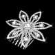 thumbnail image 4 of Clips de peine de pelo de diamantes de imitación de cristal de flor nupcial de boda de plata jinwen Peine, 4 of 6