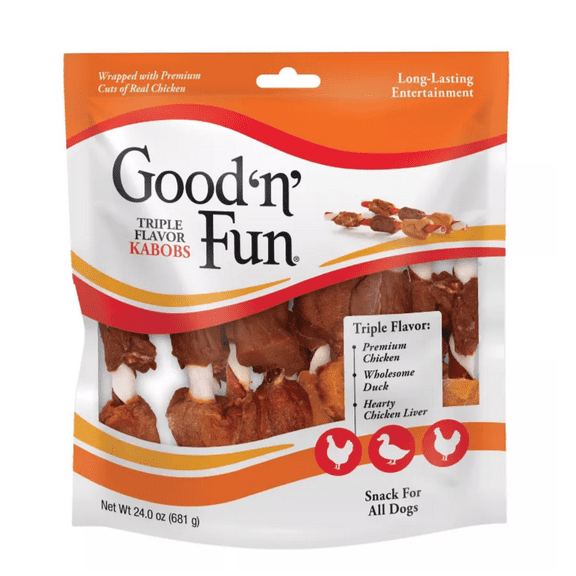 Good 'N Fun Triple Flavor Kabob Dog Treats, 36 ct.