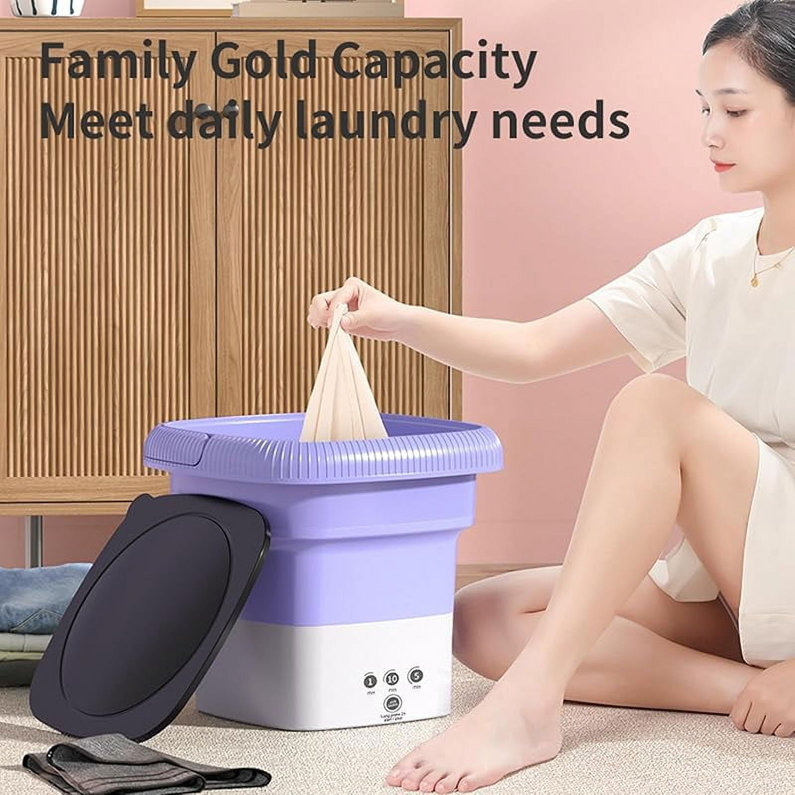 Portable Small Washing Machine,13L Capacity Foldable Mini Washer,Ideal for Baby Clothes, Underwear & Small Items. Perfect for Apartments, Dorms, RVs & Travel (Green)