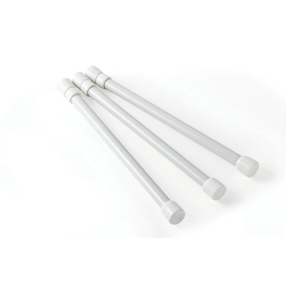Camco RV Refrigerator Bars | Features a Spring-Loaded Design, Extendable 10" to 17", and Comes in a Pack of 3, White (44063)