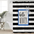 thumbnail image 4 of Hello WInter Black and White Stripe Shower Curtain Set ，Waterproof Fabric Shower Curtains Shower Curtains for Bathroom,Bathroom Decor 54x"78", 4 of 7