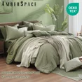 thumbnail image 5 of Amberspace Cationic Dyeing 7-piece Bed in a Bag Comforter Set with Sheets,Sage Green,Full, 5 of 6