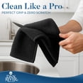 thumbnail image 6 of Dan River Bar Mop Cotton Kitchen Towel pack of 12 Super Absorbent And Reusable Cleaning Cloth - Black, 16x19in, 6 of 9