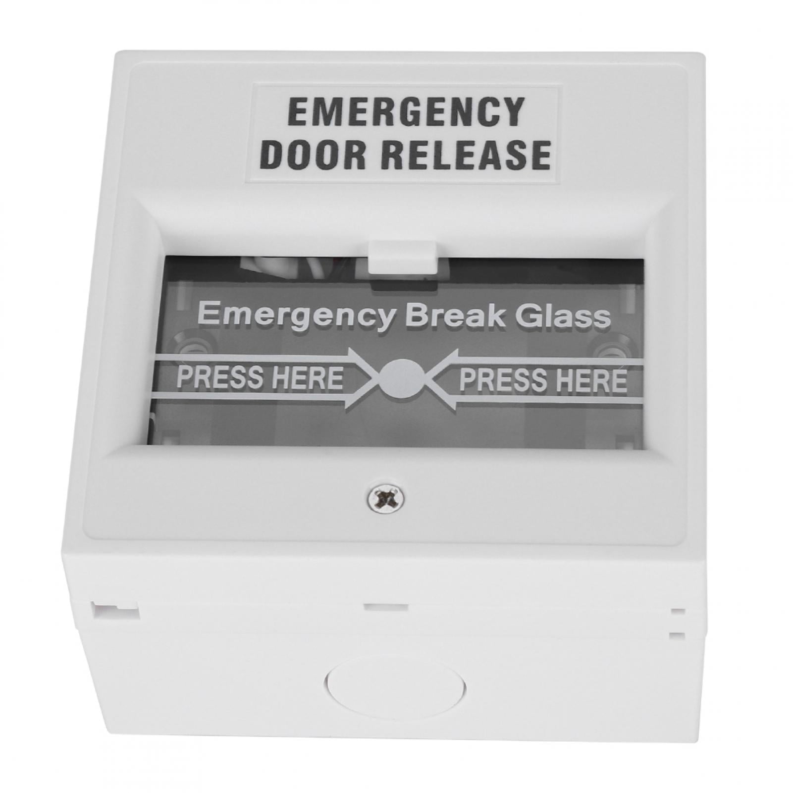 Tebru Emergency Door Release Fire Alarm Security Glass Break Alarm Button White,Release Security Button,Break Alarm Button