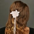 thumbnail image 2 of Unique Bargains 1 Pc Claw Clip Fashion Scalloped Ribbon Hair Clip Pink, 2 of 5
