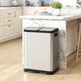 thumbnail image 2 of HOMCOM Kitchen Garbage Bin, 2 x 7.9 Gal Trash Can with Foot Pedal, Silver, 2 of 10