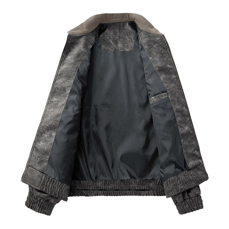 ジャケット・アウター S.F.C LEATHER BIG JACKET XXL 23AW ZCFZJW Mens Faux Leather Bomber Jacket Big and Tall Regular Fit