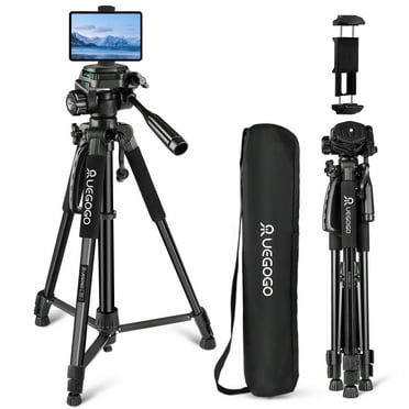 UEGOGO 67" Camera Tripod, Portable and Flexible Tripod with Clip and Adapter, Porfessional Aluminum Tripod Stand for Mirrorless/DSLR/Phone/Camcorder/Spotting Scopes/Binoculars/Telescope