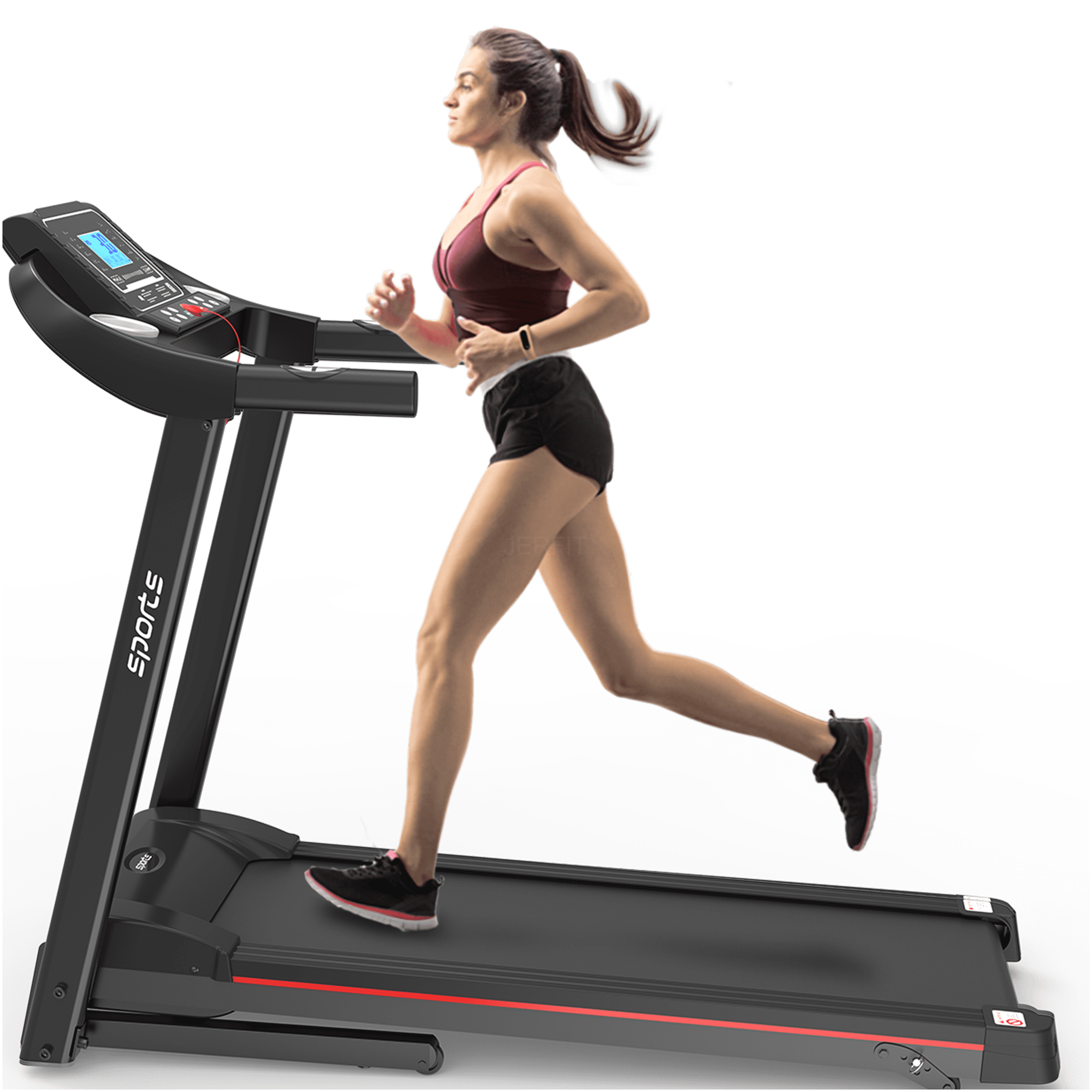 JERFIT Foldable Electric Treadmill with Incline, 2.5HP Motor, 5" LCD Display, Bluetooth, App Control, Compact for Home Cardio Workout, 250LB Capacity