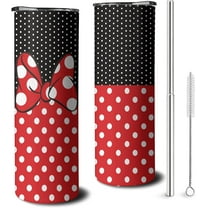 Cute Mouse Skinny Tumbler With Straw and Lid, Stainless Steel 20oz Insulated Coffee Travel Mug, Cartoon Mouse Gifts Cups for Women and Girls