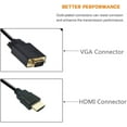thumbnail image 2 of Cable HDMI a VGA, 1080P HDMI macho a VGA macho M/M Cable convertidor de vídeo Adaptador VGA compatible con HDMI de escritorio, portátil, DVD a 15 pines D-SUB VGA HDTV Monitor Proyector - 6 pies Vhermosa 5*5*5cm, 2 of 2