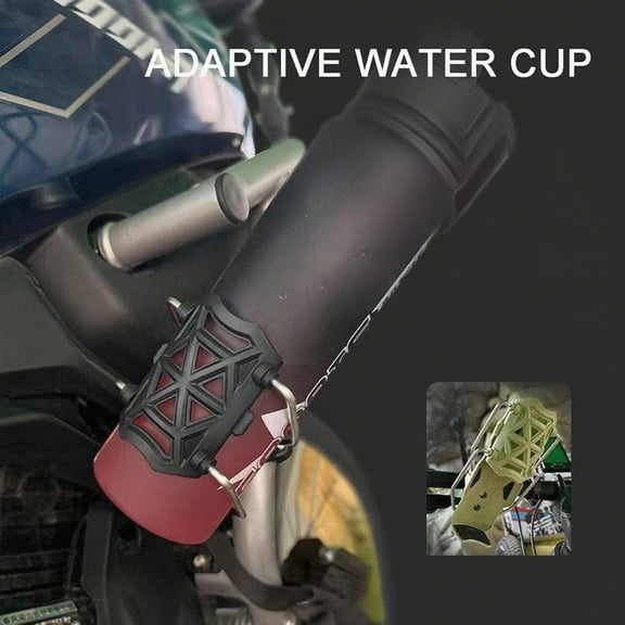 Motorcycle Water Cup Holder | Adaptive Rotating Scooter Bottle Cage | Plastic Nylon Durable Fit 32-71mm | Ventilated Honeycomb Design | Tool-Free Install | 1 Piece