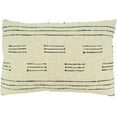 thumbnail image 1 of Fennco Styles Dash Line Cotton Decorative Filled Throw Pillow Cover 16" W x 24" L - Ivory Woven Cushion Case for Home, Couch, Living Room, Bedroom, Office and Holiday Décor, 1 of 3
