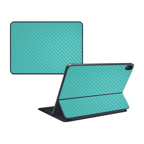 Carbon Fiber Skin Compatible With Apple iPad Pro Smart Keyboard 12.9" (2018) Sticker Design Design Solid Turquoise