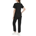 thumbnail image 4 of WTOBBY Women's Functional Workwear Set, Short Sleeve Solid Color Top with Pockets & Stretchy Pants, Practical Nursing Uniform,Black L, 4 of 4