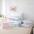 thumbnail image 6 of meiyoeat Blue Bowknot 7Pcs Queen Bedding For Kids Girls,Cute Ribbon Bows Bedding Comforter Set Queen For Bowtie Lovers,Reversible, 6 of 7