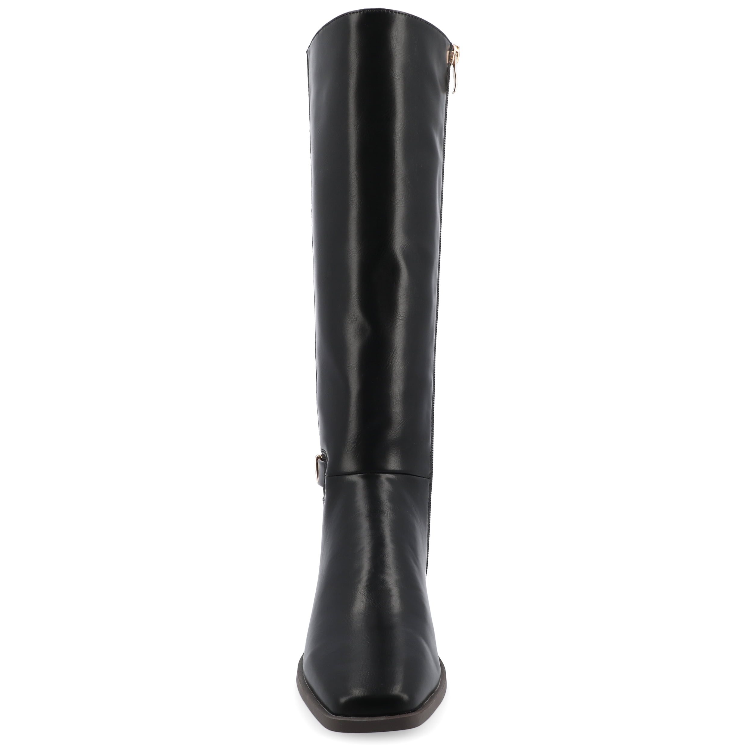 Journee Womens Londyn Stacked Block Heel Square Toe Boots