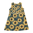 thumbnail image 3 of Girls Dress Sunflower Sleeveless Dress for Girls Hem A-Line Casual Sundress, 3 of 7