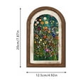 thumbnail image 3 of Painted Floral Wood Art Wall Decor with Rustic Arched Frame and Colorful Wildflower Design,for Living Room and Bedroom,Home Decoration, 3 of 6